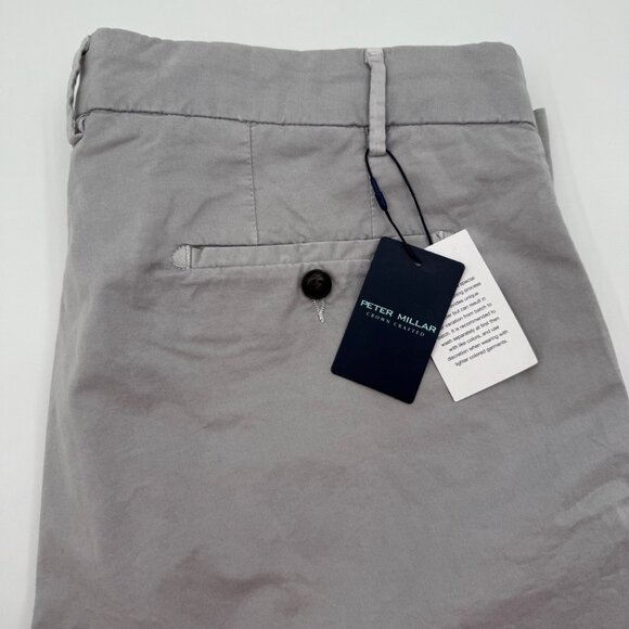 NWT Peter Millar Crown Crafted Shorts Men’s 38 Gray Flat Front Garment Dyed - Picture 1 of 10